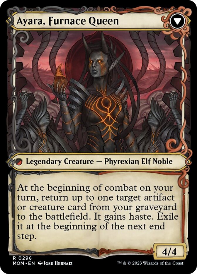 Ayara, Widow of the Realm // Ayara, Furnace Queen (MOM-296) - March of the Machine: (Showcase)
