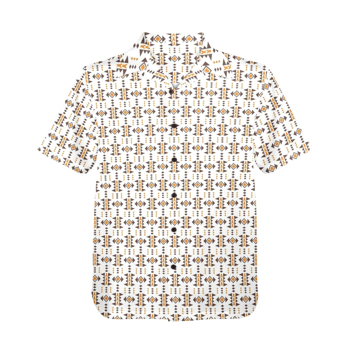 Baha Ranch White Aztec Hawaiian Shirt Made in America