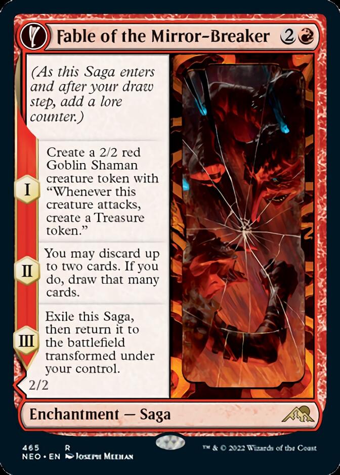 Fable of the Mirror-Breaker // Reflection of Kiki-Jiki (NEO-465) - Kamigawa: Neon Dynasty: (Extended Art, fandfc, enchantment)