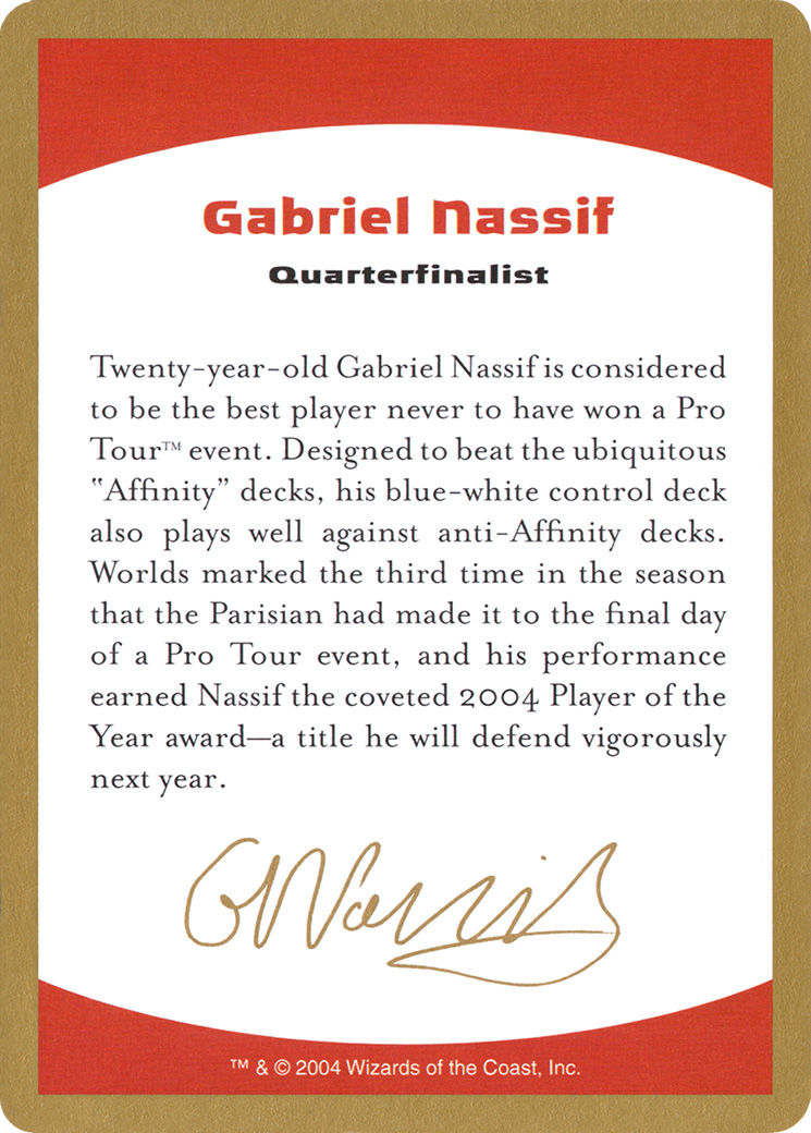 Gabriel Nassif Bio (WCD-GN0A) - World Championship Decks 2004