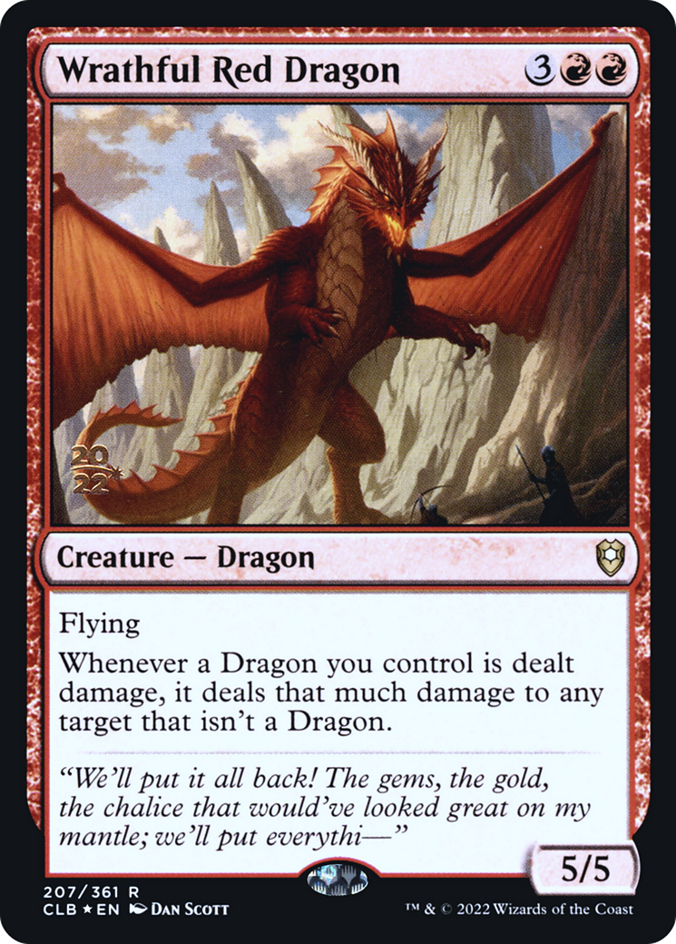 Wrathful Red Dragon (PRE-207S) - Battle for Baldur's Gate Promos Foil