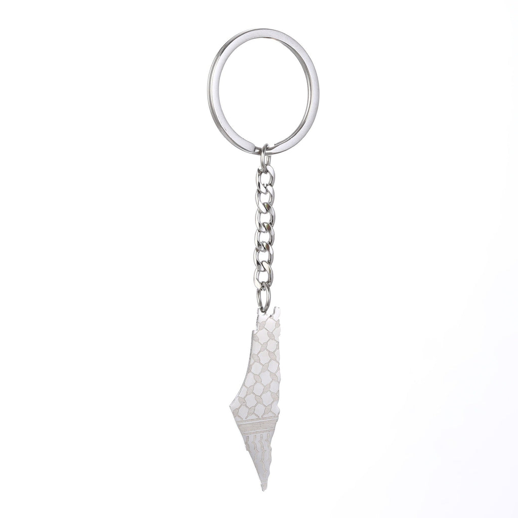 Palestine Map Flag Drip Oil Stainless Steel Keychain Fashion Men's and Women's Stainless Steel Keys