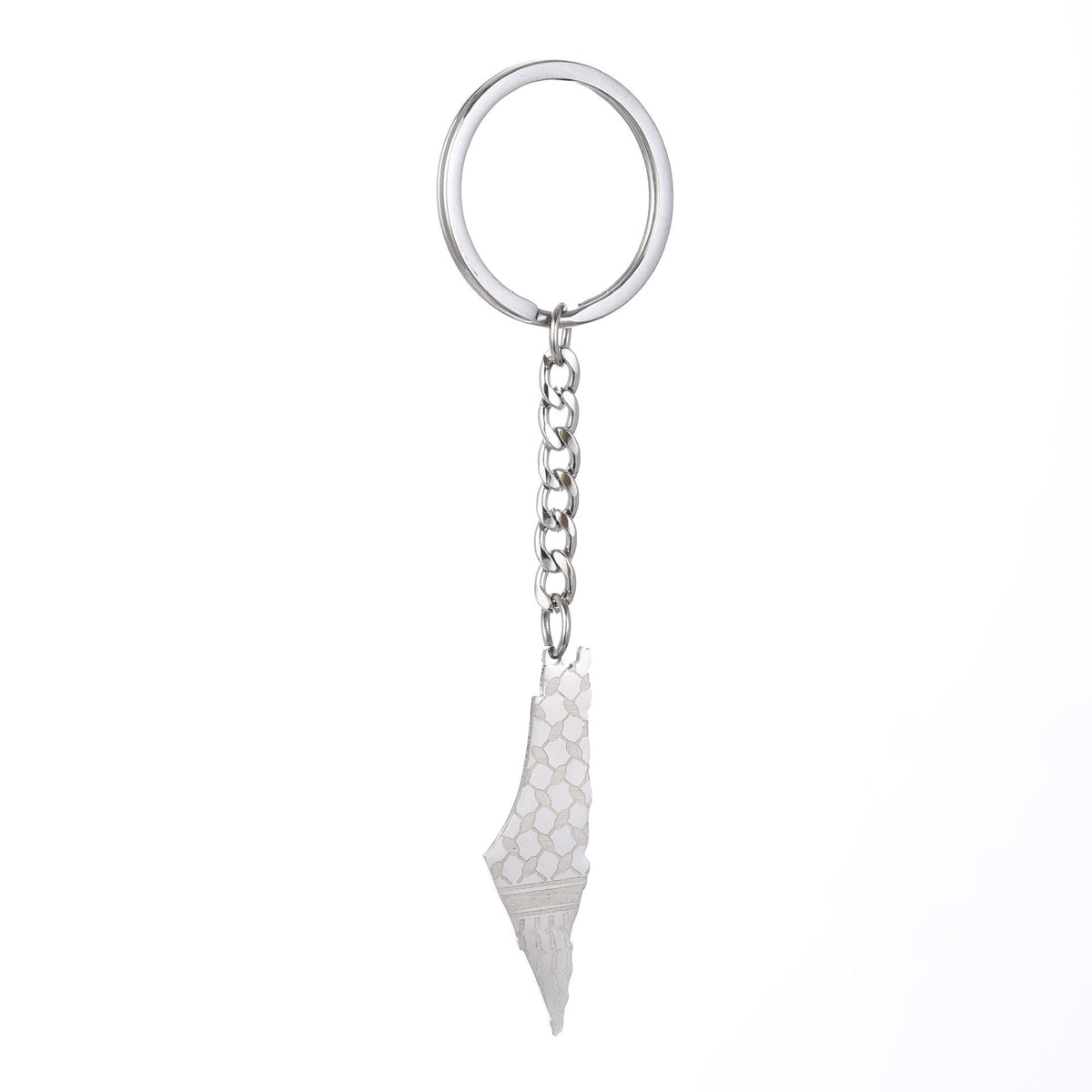 Palestine Map Flag Drip Oil Stainless Steel Keychain Fashion Men's and Women's Stainless Steel Keys