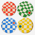 Little Chef Checkered Party Plates (9 Inch, 12 Count) | Kids Cooking Birthday Party Supplies | Colorful Checkerboard Paper Plates