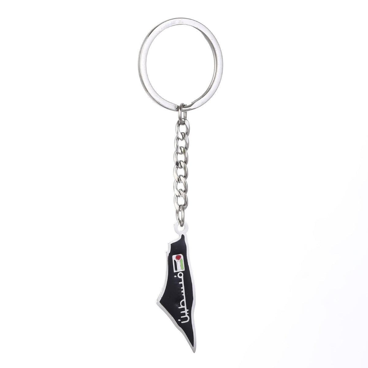 Palestine Map Flag Drip Oil Stainless Steel Keychain Fashion Men's and Women's Stainless Steel Keys