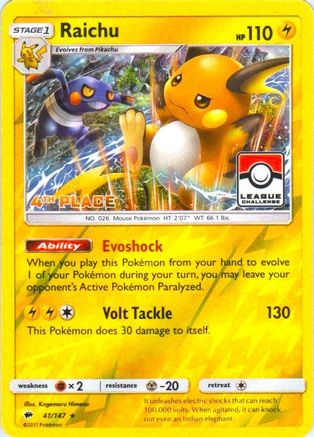 Raichu 041/147 - League & Championship Cards - Reverse Holofoil