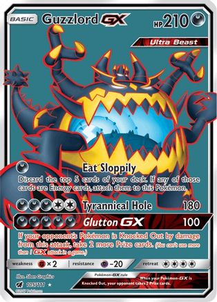 Guzzlord GX (Full Art) 105/111 - SM  Crimson Invasion Holofoil