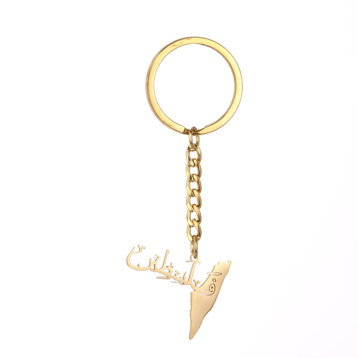 Palestine Map Flag Drip Oil Stainless Steel Keychain Fashion Men's and Women's Stainless Steel Keys