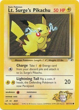 Lt. Surge's Pikachu 081/132 - Gym Heroes Unlimited
