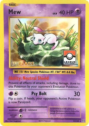 Mew 053/108 - League & Championship Cards - Holofoil