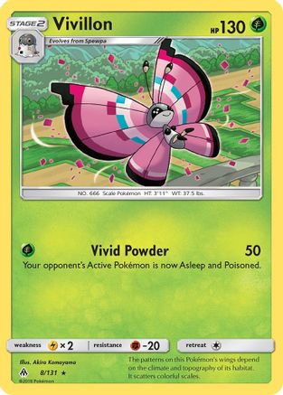 Vivillon 008/131 - SM  Forbidden Light Reverse Holofoil