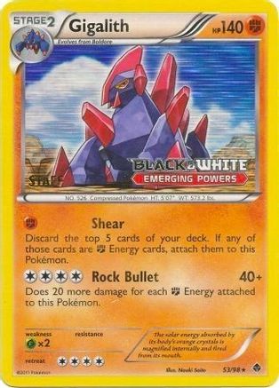Gigalith (Prerelease) [Staff] 053/98 - Black and White Promos Holofoil