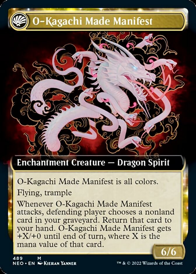 The Kami War // O-Kagachi Made Manifest (NEO-489) - Kamigawa: Neon Dynasty: (Extended Art, fandfc, enchantment)