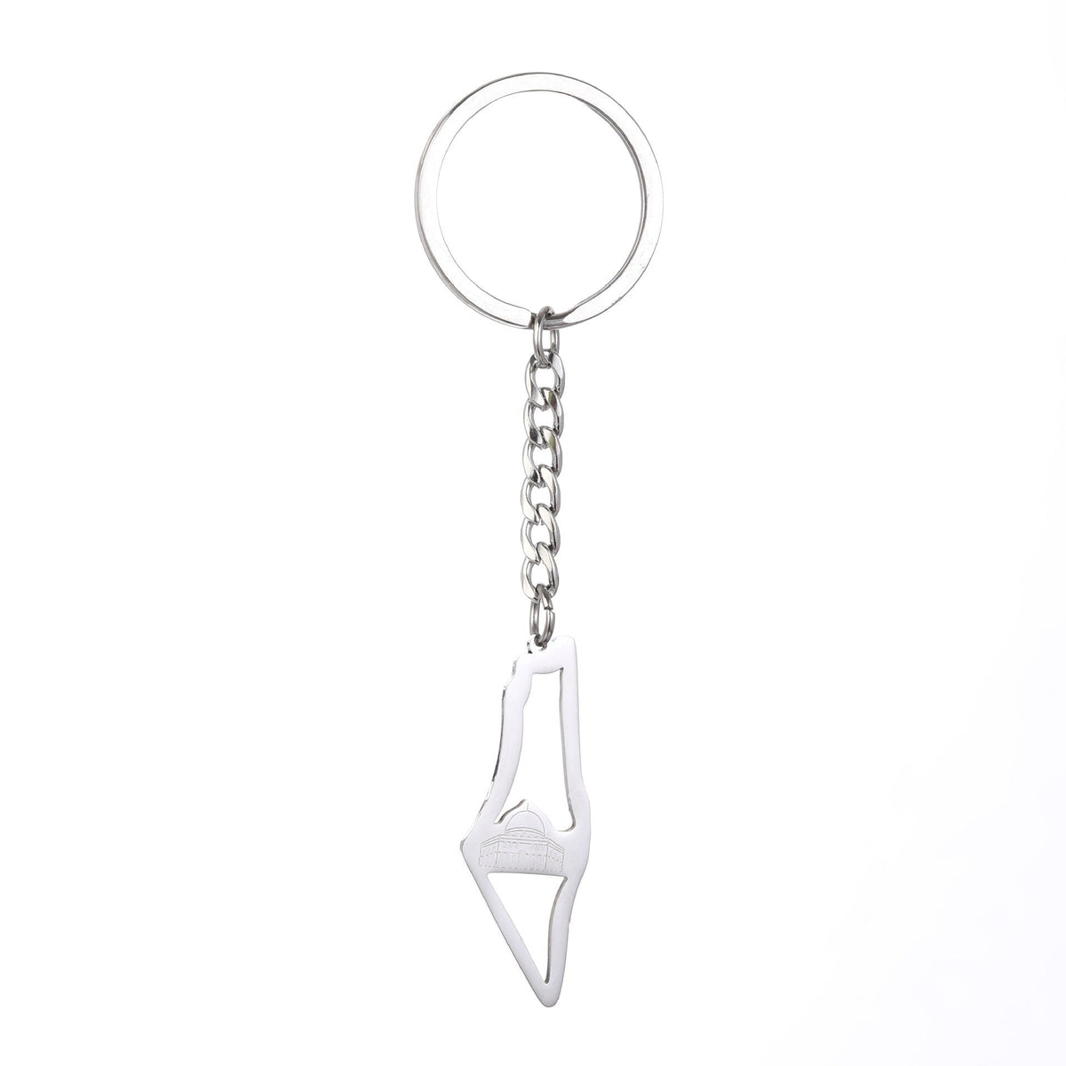 Palestine Map Flag Drip Oil Stainless Steel Keychain Fashion Men's and Women's Stainless Steel Keys
