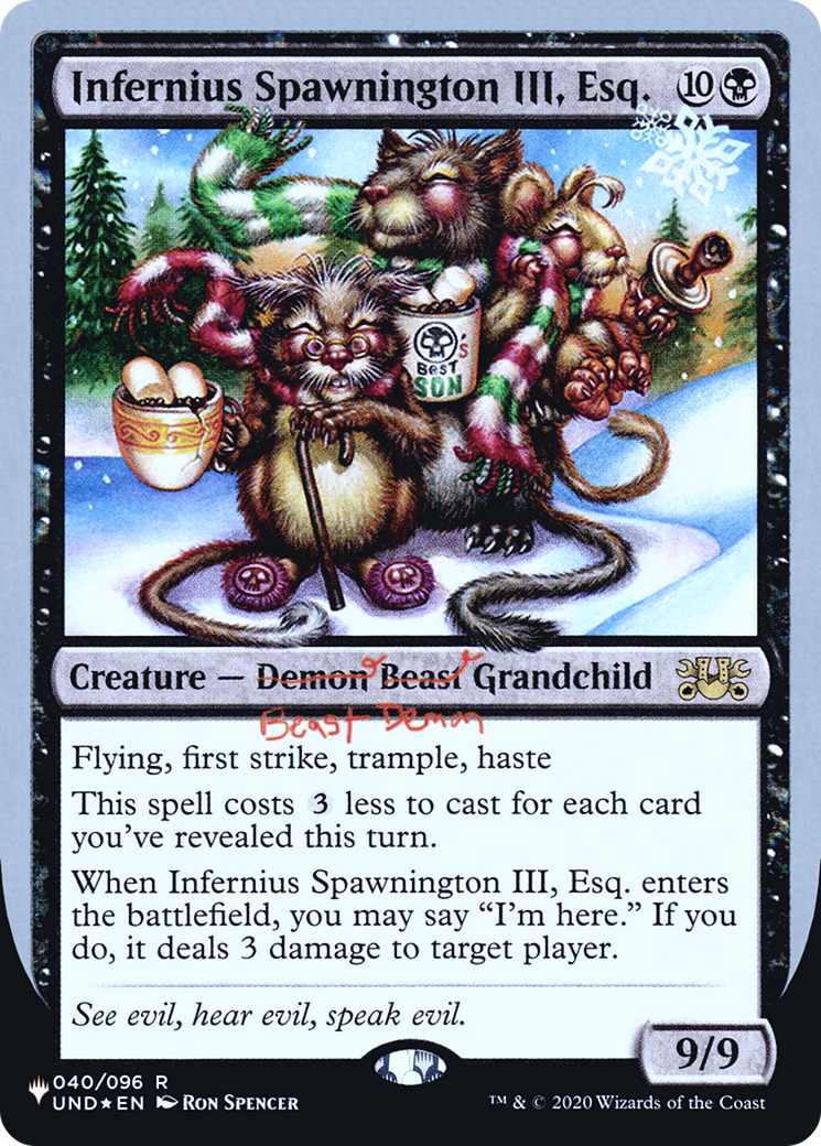 Infernius Spawnington III, Esq. (LIST-040/096) - The List (Unfinity Foil Edition) Foil