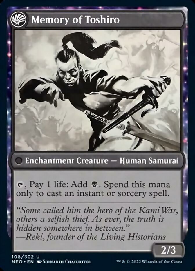 Life of Toshiro Umezawa // Memory of Toshiro (NEO-108) - Kamigawa: Neon Dynasty: (fandfc, enchantment)