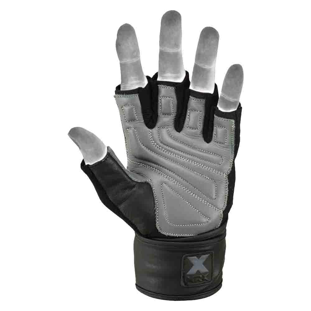 Mrx Men's Weight Lifting Pro Leather Gloves 18 Inches Long Wrist Strap