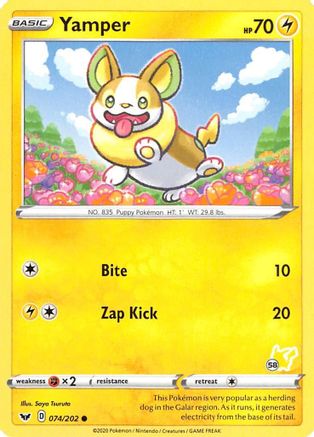 Yamper (# Pikachu Stamped) 074/202 - Battle Academy 2022