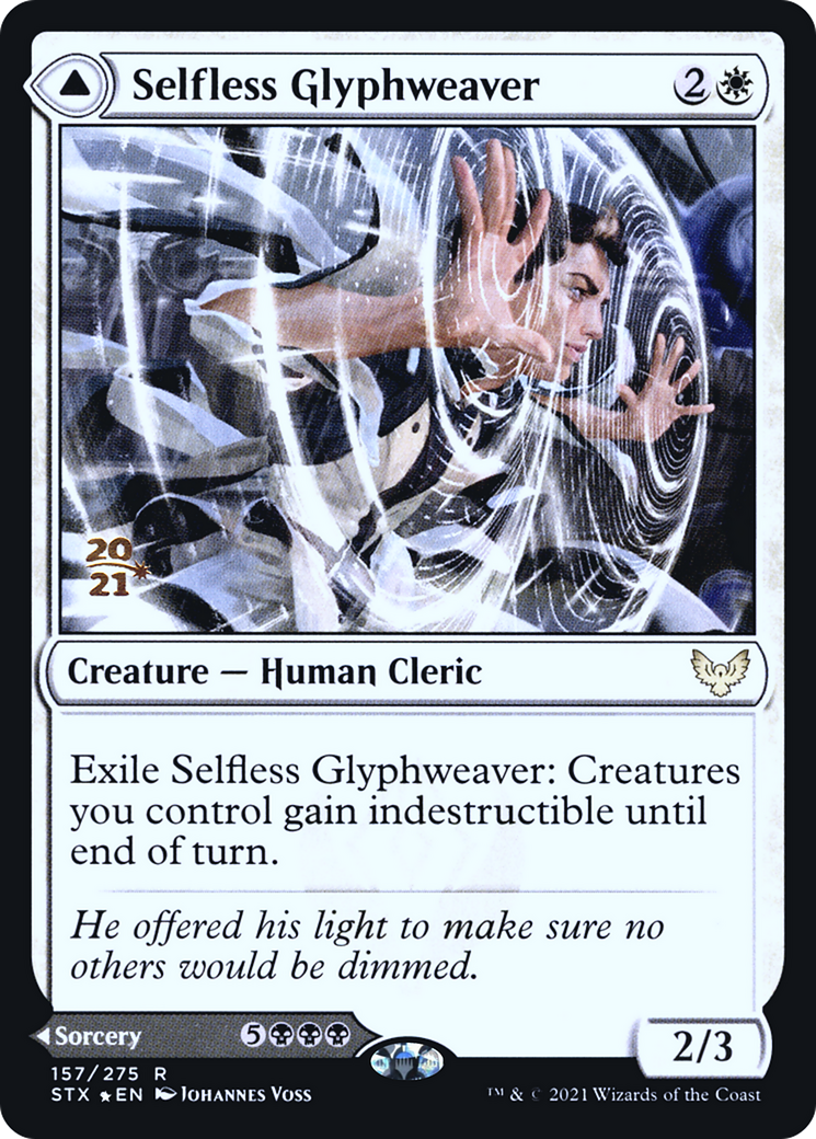 Selfless Glyphweaver // Deadly Vanity (PRE-157S) - Strixhaven: School of Mages Promos Foil