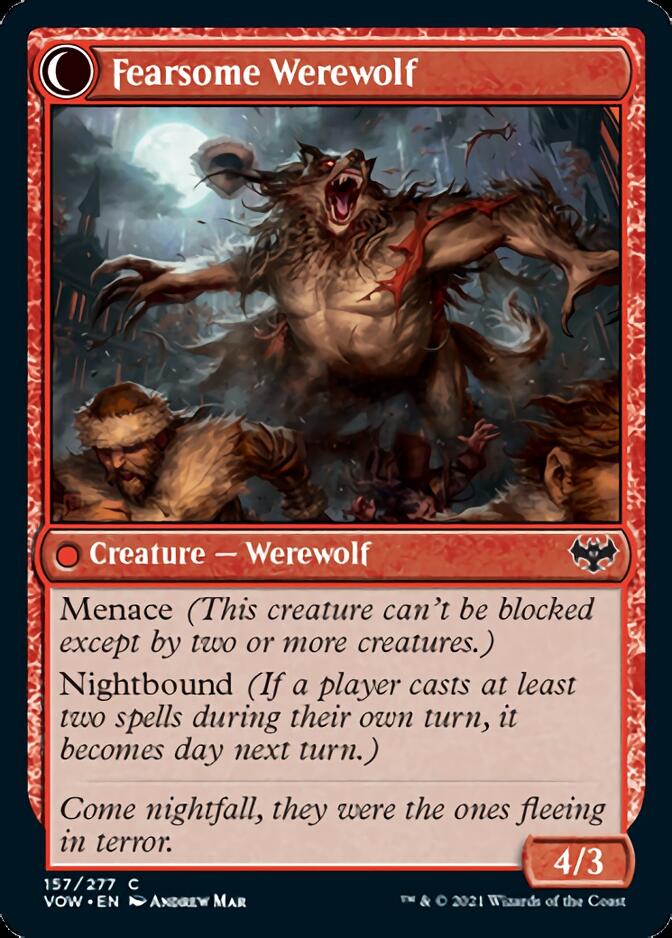 Fearful Villager // Fearsome Werewolf (VOW-157) - Innistrad: Crimson Vow: (Double Faced Transform)