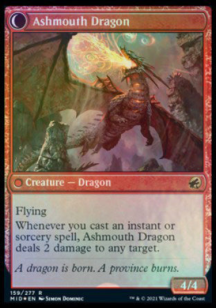 Smoldering Egg // Ashmouth Dragon (PRE-159S) - Innistrad: Midnight Hunt Promos: (Double Faced Transform) Foil