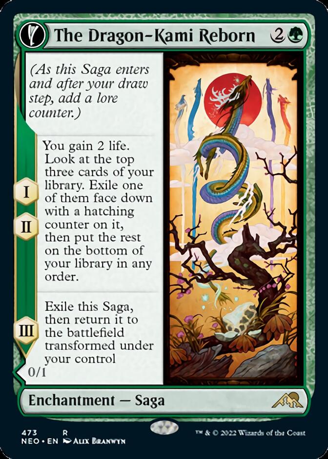 The Dragon-Kami Reborn // Dragon-Kami's Egg (NEO-473) - Kamigawa: Neon Dynasty: (Extended Art, fandfc, enchantment)