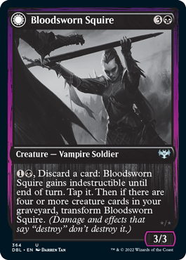 Bloodsworn Squire // Bloodsworn Knight (DBL-364) - Innistrad: Double Feature: (Double Faced Transform)