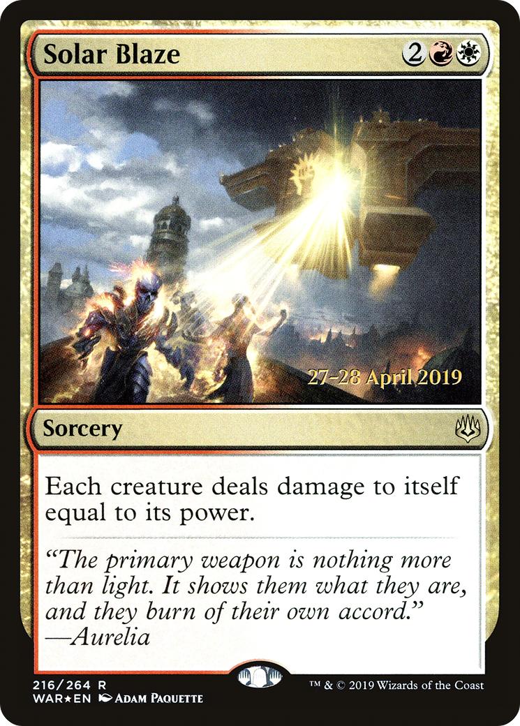 Solar Blaze (PRE-216S) - War of the Spark Promos Foil