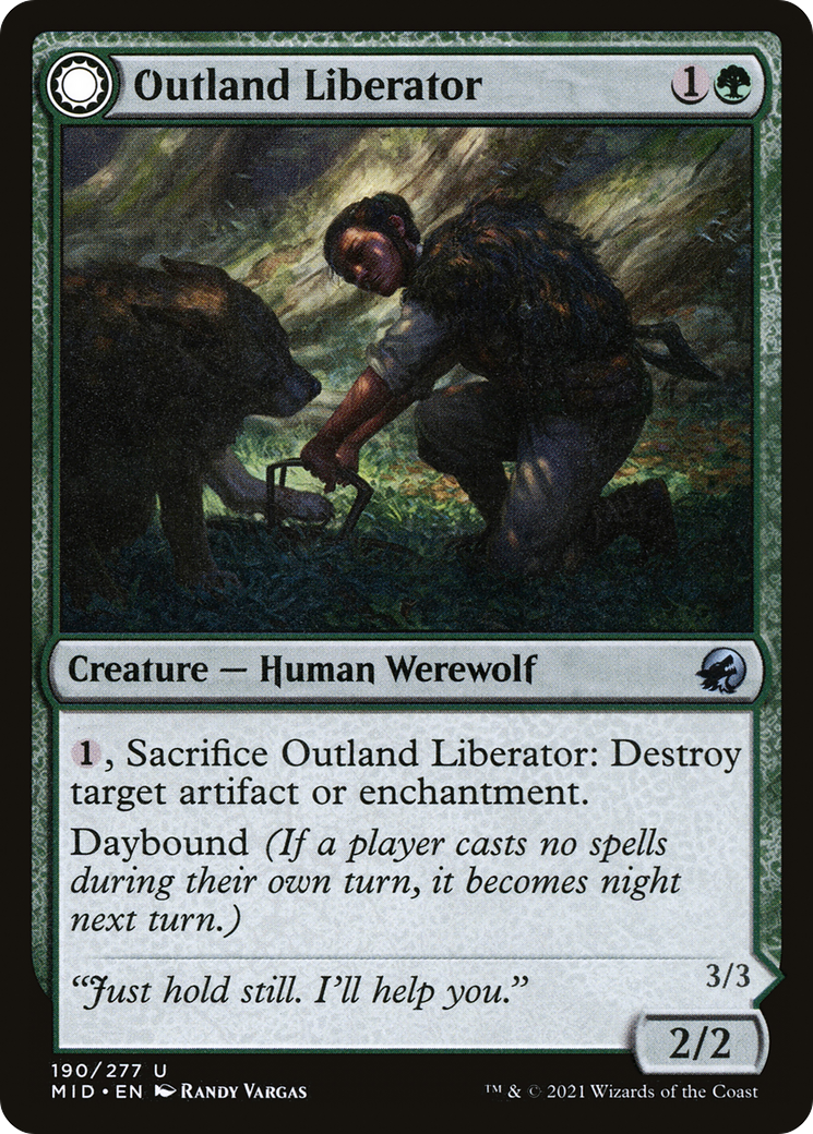 Outland Liberator // Frenzied Trapbreaker (MID-190) - Innistrad: Midnight Hunt: (Double Faced Transform)