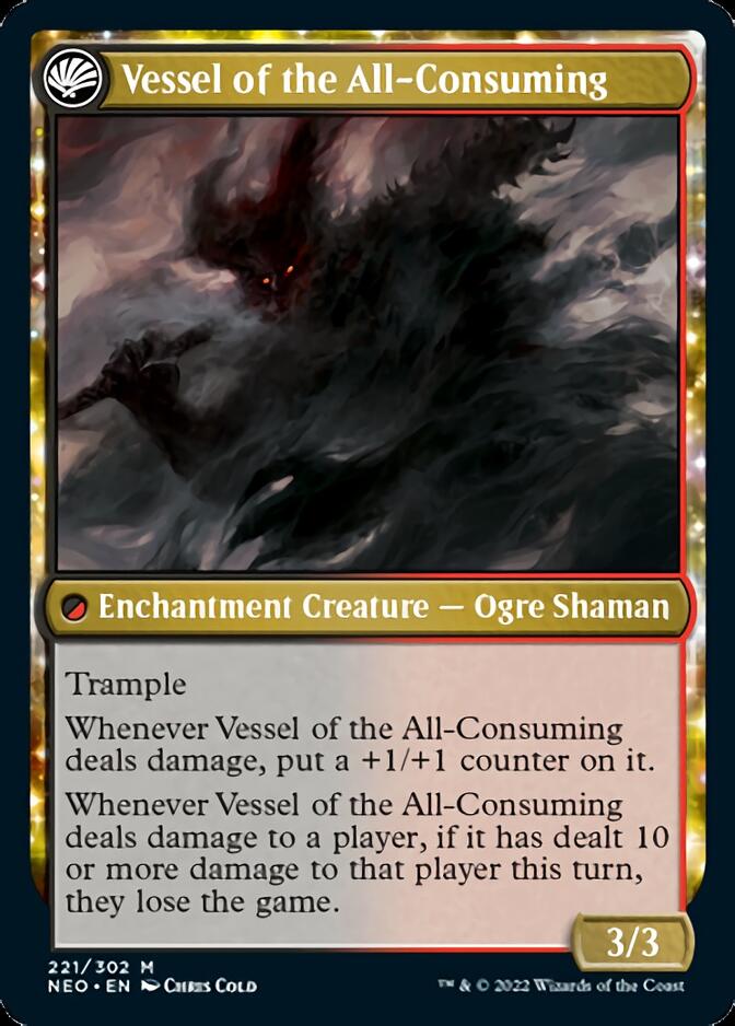 Hidetsugu Consumes All // Vessel of the All-Consuming (NEO-221) - Kamigawa: Neon Dynasty: (fandfc, enchantment)