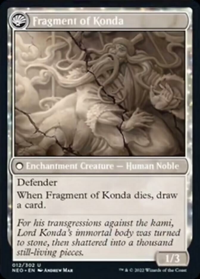 The Fall of Lord Konda // Fragment of Konda (NEO-012) - Kamigawa: Neon Dynasty: (fandfc, enchantment)