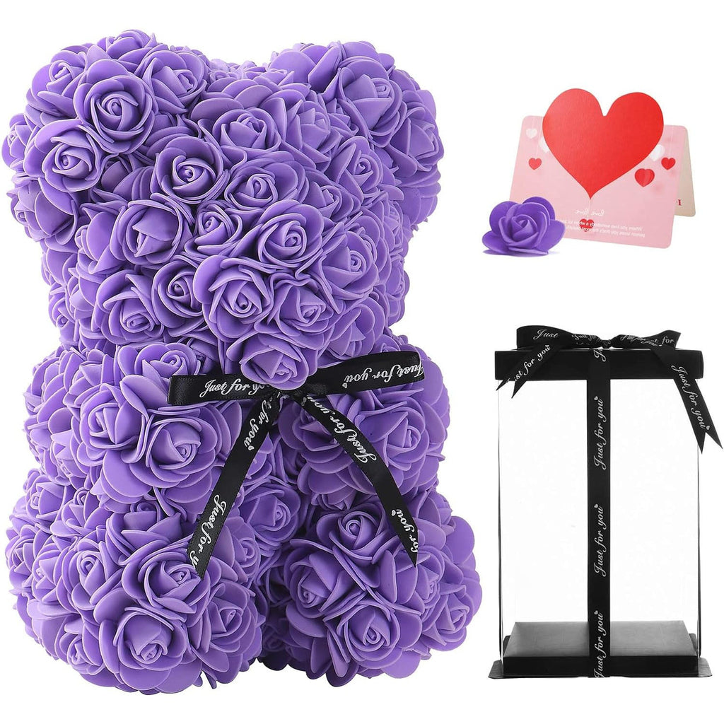 Mother's Day Gift 25cm Foam Flower Bear PE Rose Flower Bear PVC Gift Box Valentine's Day Cross-border Bestseller