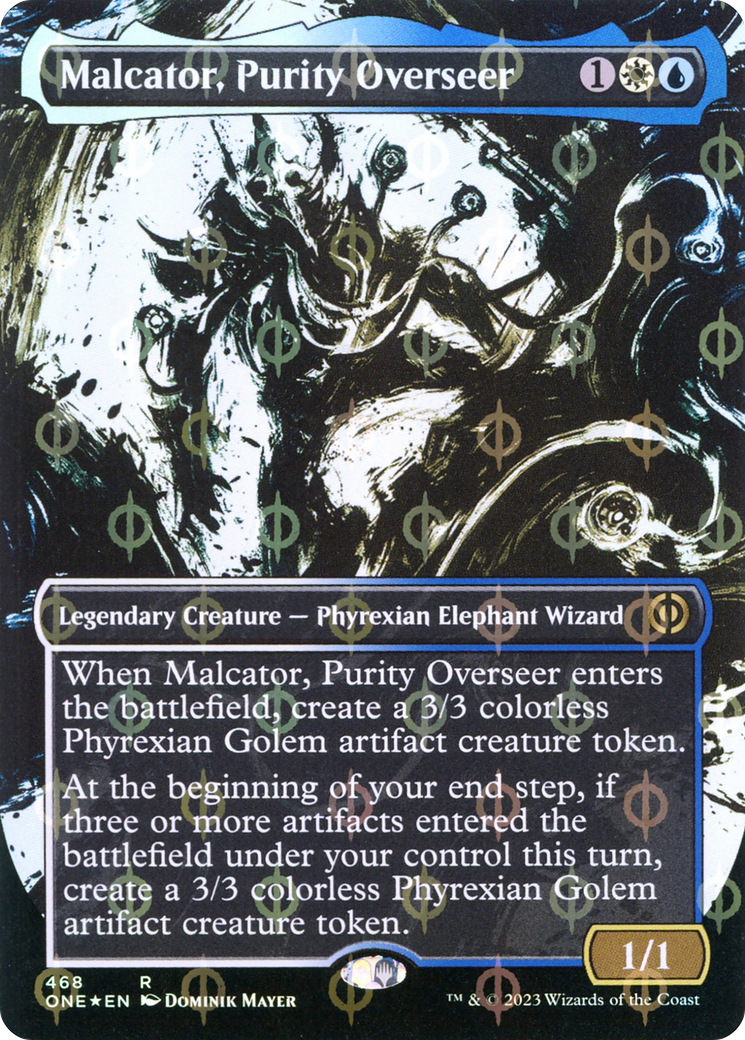 Malcator, Purity Overseer (ONE-468) - Phyrexia: All Will Be One: (Showcase) (Borderless) Foil