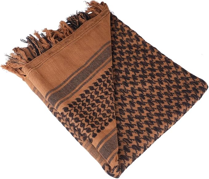 Cotton Scarf Military Shemagh Arab Tactical Desert Keffiyeh Thickened Head Neck Scarf Wrap for Women and Men 43"x43"