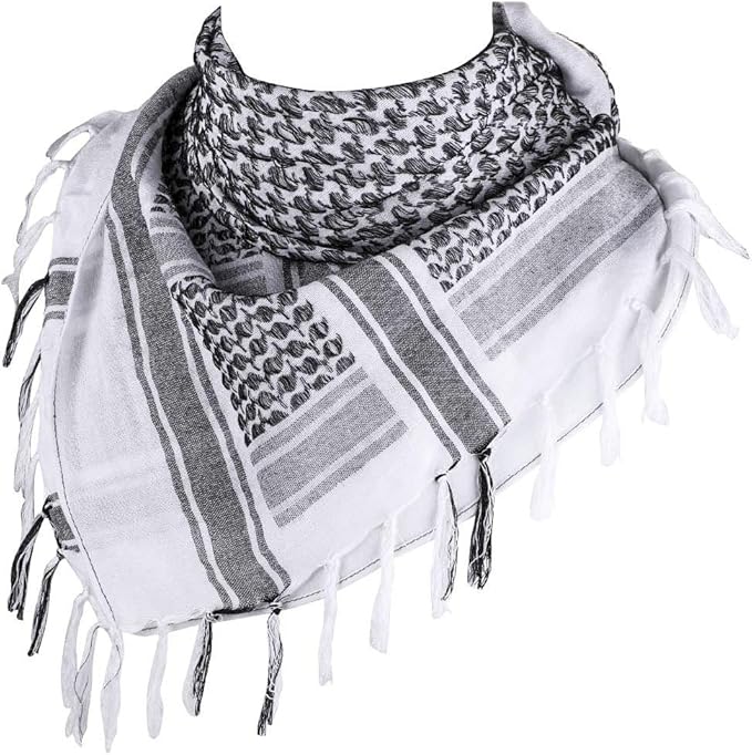 Cotton Scarf Military Shemagh Arab Tactical Desert Keffiyeh Thickened Head Neck Scarf Wrap for Women and Men 43"x43"