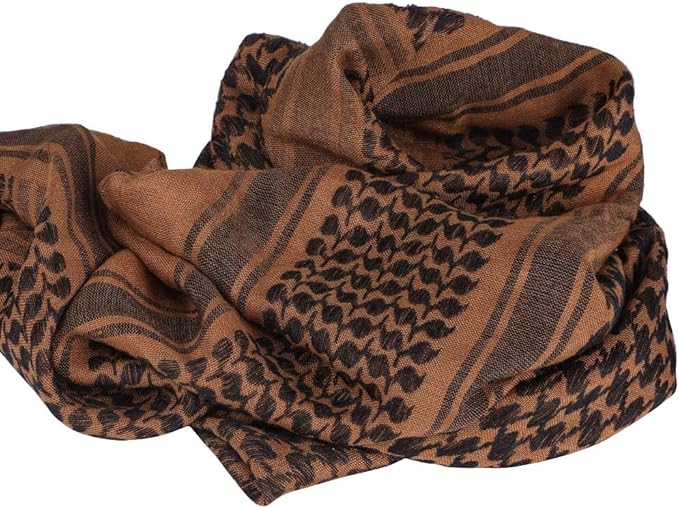 Cotton Scarf Military Shemagh Arab Tactical Desert Keffiyeh Thickened Head Neck Scarf Wrap for Women and Men 43"x43"