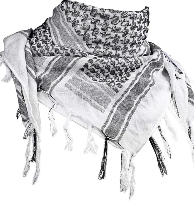 Cotton Scarf Military Shemagh Arab Tactical Desert Keffiyeh Thickened Head Neck Scarf Wrap for Women and Men 43"x43"