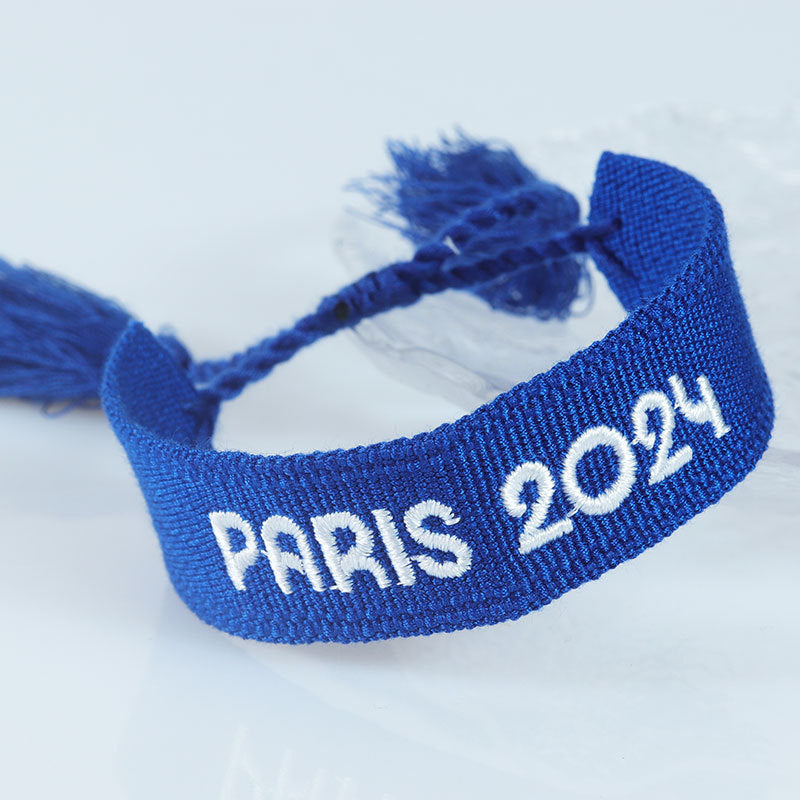 Embroidered Eiffel Tower ethnic style woven ribbon wrist strap Paris Sports Games wristband souvenir from France