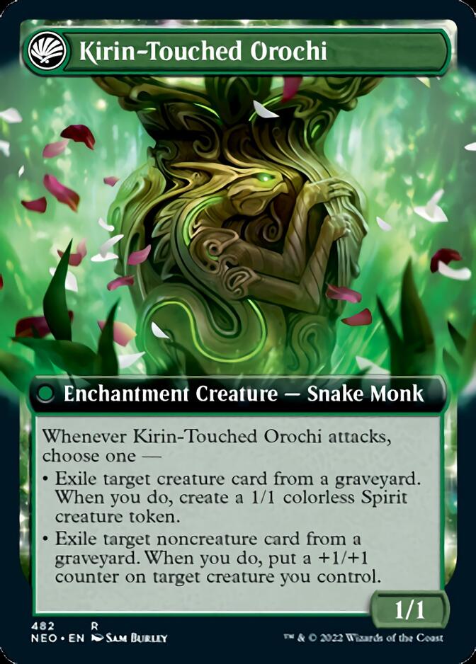Teachings of the Kirin // Kirin-Touched Orochi (NEO-482) - Kamigawa: Neon Dynasty: (Extended Art, fandfc, enchantment)