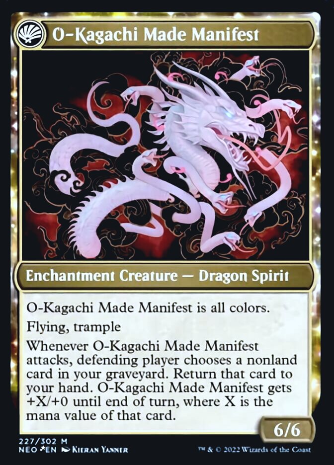 The Kami War // O-Kagachi Made Manifest (PRE-227S) - Kamigawa: Neon Dynasty Promos: (fandfc, enchantment) Foil