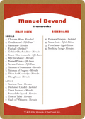 Manuel Bevand Decklist (WCD-MB0B) - World Championship Decks 2004