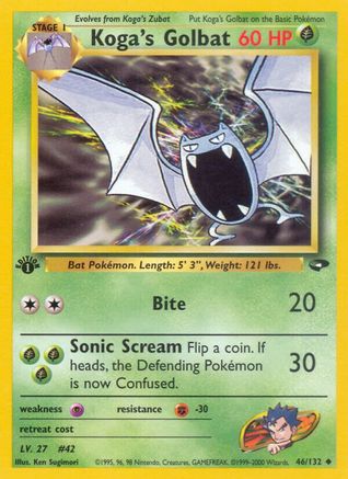 Koga's Golbat 046/132 - Gym Challenge 1st Edition