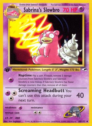 Sabrina's Slowbro 060/132 - Gym Heroes 1st Edition