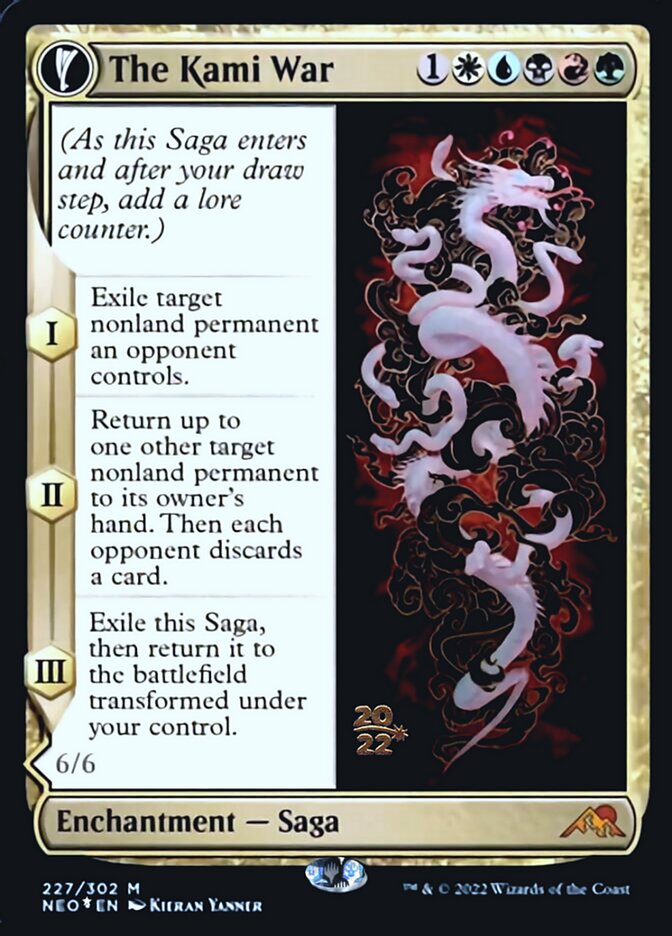 The Kami War // O-Kagachi Made Manifest (PRE-227S) - Kamigawa: Neon Dynasty Promos: (fandfc, enchantment) Foil