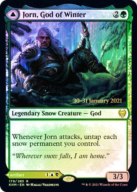 Jorn, God of Winter // Kaldring, the Rimestaff (PRE-179S) - Kaldheim Promos: (snow) Foil