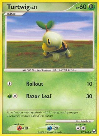Turtwig 077/100 - Majestic Dawn Reverse Holofoil