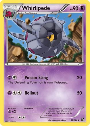 Whirlipede 053/114 - Black and White Reverse Holofoil