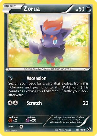 Zorua 089/113 - Legendary Treasures Reverse Holofoil