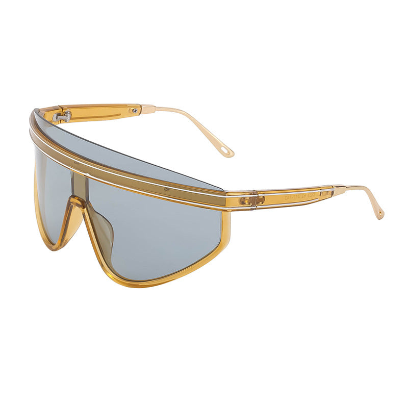 Personalized Large Frame One-Piece Lens Sunscreen Sunglasses For Women High Sense Windproof Ins Sunglasses