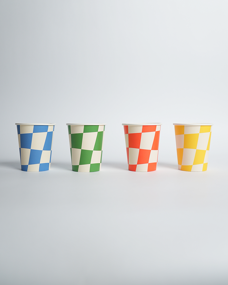 Little Chef Birthday Party Supplies Pack (Serves 12) | Kids Cooking & Baking Themed Party Kit | Checkered Plates, Cups & Tableware Set